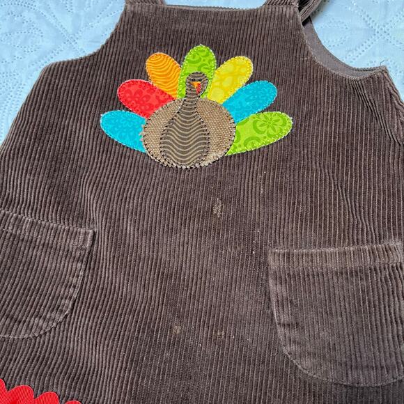Mud Pie Turkey Corduroy Jumper and Thanksgiving Tights Size 12-18m - Picture 4 of 5